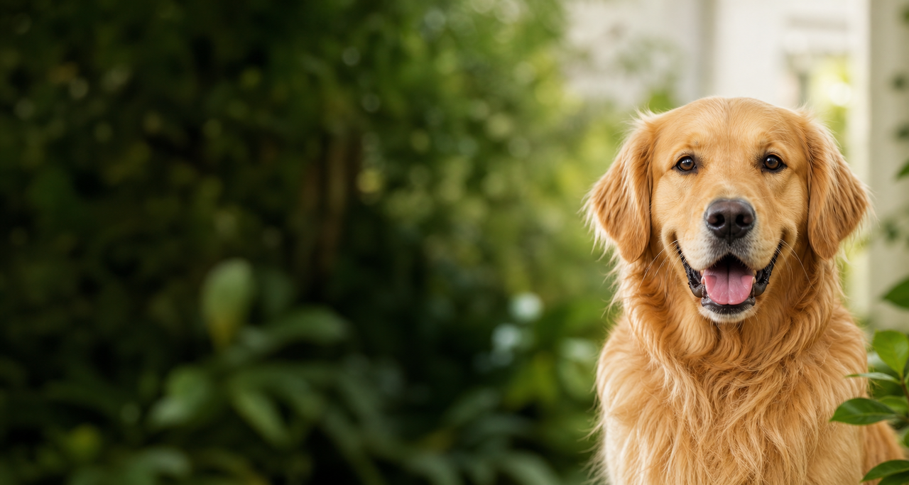 A happy golden retriever